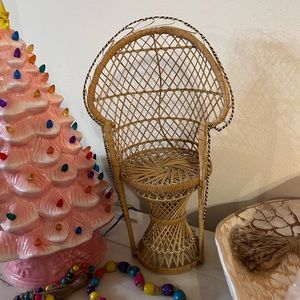Wicker chair vintage peacock